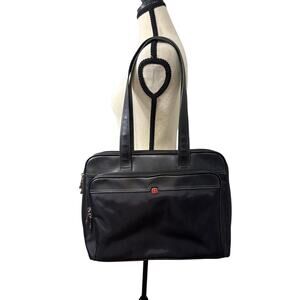 Wenger Rhea Black Nylon Laptop Business Tote Bag Y2k Liner Office Siren 17" EUC
